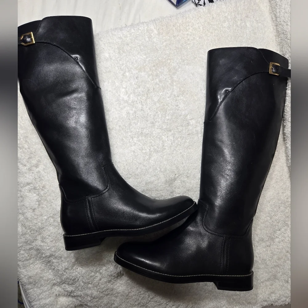 New COLE HAAN Knee Height Boots Women Sz 6B Black